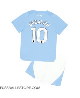 Günstige Manchester City Jack Grealish #10 Heimtrikotsatz Kinder 2023-24 Kurzarm (+ Kurze Hosen)
